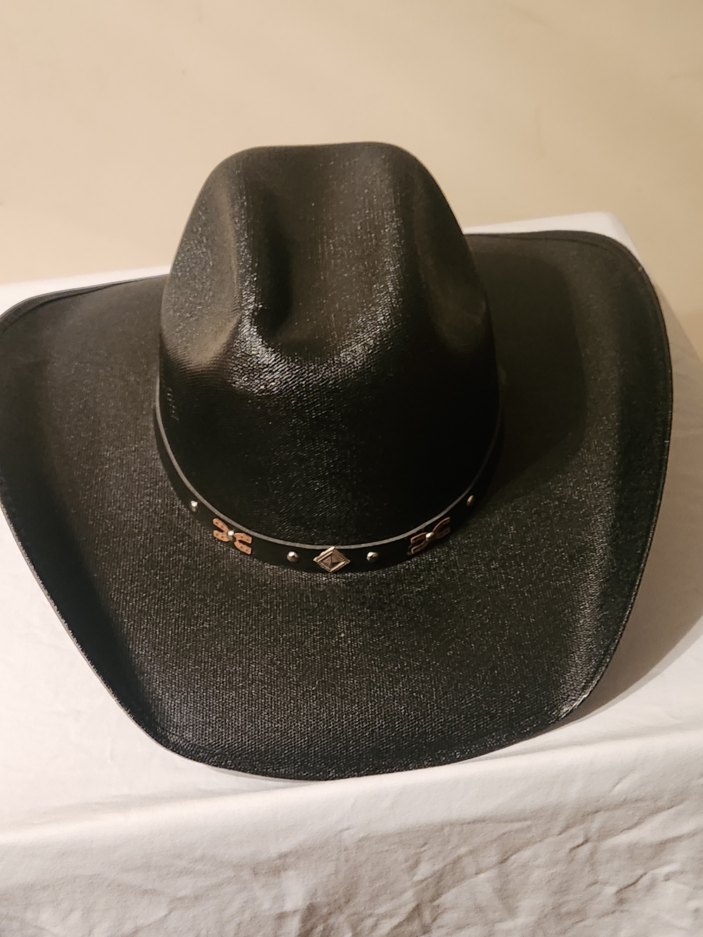 Stylish Black Western Cowboy Hat with Decorative Band